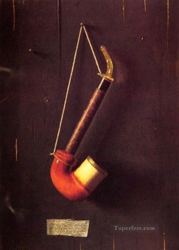 Harnett Oil Painting - The Meerschaum Pipe Irish William Harnett